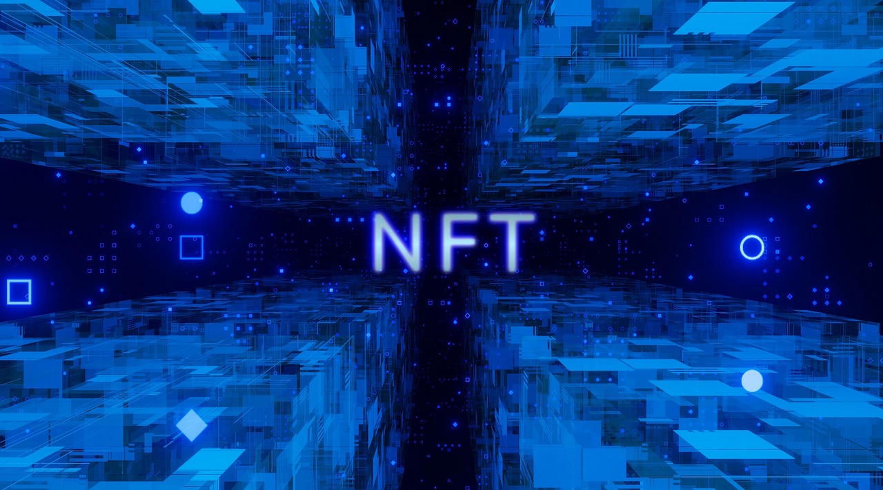 blue network background data points
